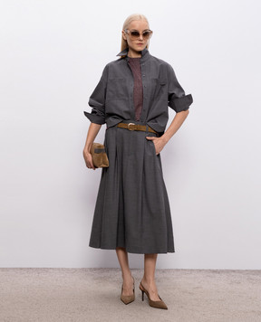 Brunello Cucinelli Фиолетовая футболка с кашемиром и шелком с люрексом M41810000P