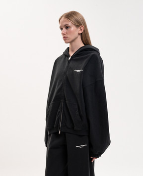 Alexander Wang Чорна спортивна куртка з фактурним логотипом UCC4262312