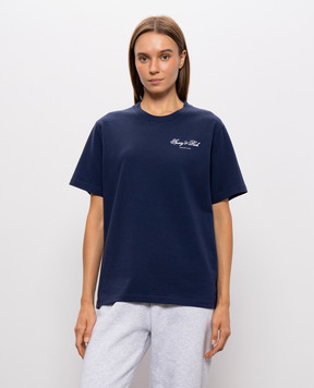 Sporty & Rich Синяя футболка Club Script TO11985274BL106