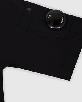 C.P. Company Дтяча чорна футболка з патчем логотипа CMM00RLAA171014