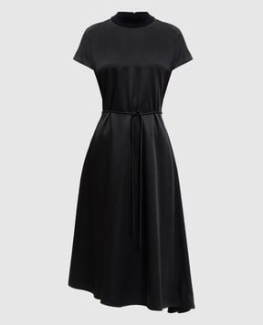 Peserico Чорна сукня асиметричного крою S02122A2245A