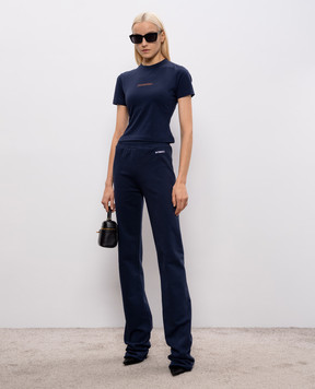 Vetements Синяя укороченная футболка с принтом WE76TR547N