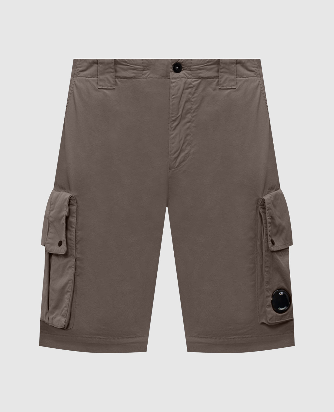 Серые шорты-карго с фактурным патчем логотипа