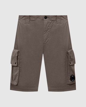 C.P. Company Серые шорты-карго с фактурным патчем логотипа MBE245A110340O