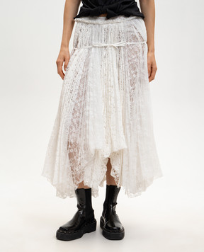 JW Anderson Біла спідниця-плісе в мереживо SK0200PG1912