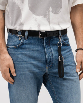 Alexander McQueen Чорний шкіряний брелок з черепом 8577721AAWL