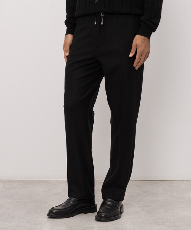 Brett Johnson Чорні штани з вовни FW26P51LP991NOI зображення 3