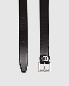 Balenciaga Черный кожаный ремень Hourglass Belt 8674992ACI5