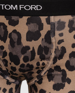Tom Ford Коричневі труси-боксери в леопардовий принт T4LC31110