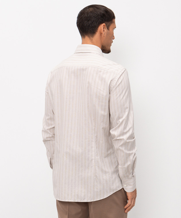 Peserico Бежевая рубашка в полоску R56042L1RD00596 изображение 4