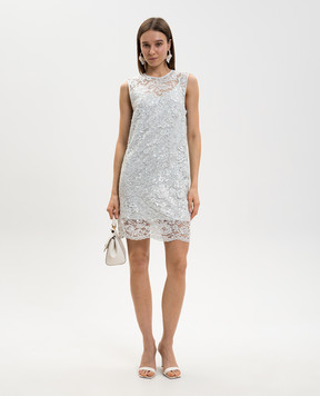 Twinset Зелена сукня міні в мереживо з паєтками 261TP2631