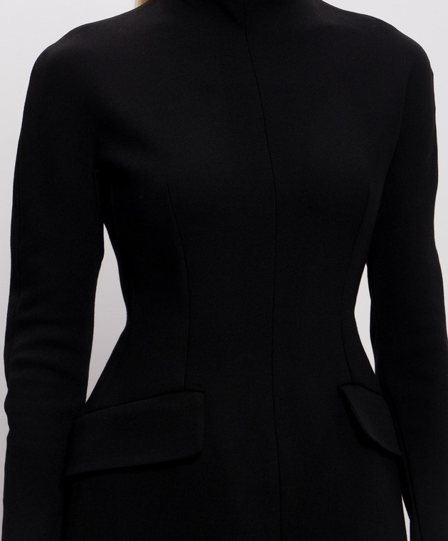 Max Mara Sportmax Черное платье мини TEFRITE с шерстью SPXTEFRITE изображение 5