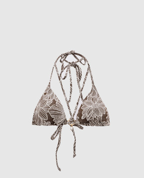 Twinset Коричневий ліф від купальника в квітковий візерунок 261LMMB22