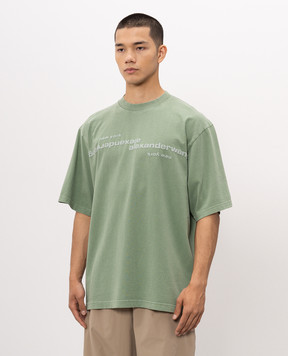 Alexander Wang Зелена футболка з фактурним принтом логотипа UCC3261926m