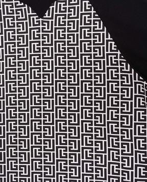 Balmain Дитяча чорна футболка у візерунок PB Labyrinth BY8P61Z3686810