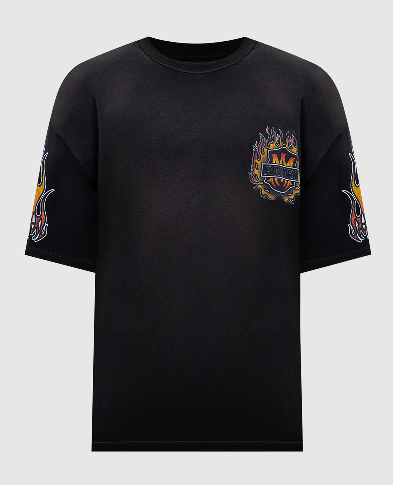 

Черная футболка Flames с принтом логотипа, Черный, Футболки