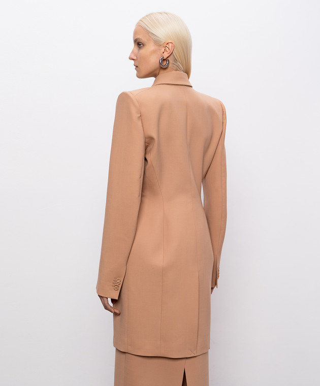 Thierry Mugler Коричневый двуборный удлиненный жакет с шерстью 26S1VE04941027 изображение 4