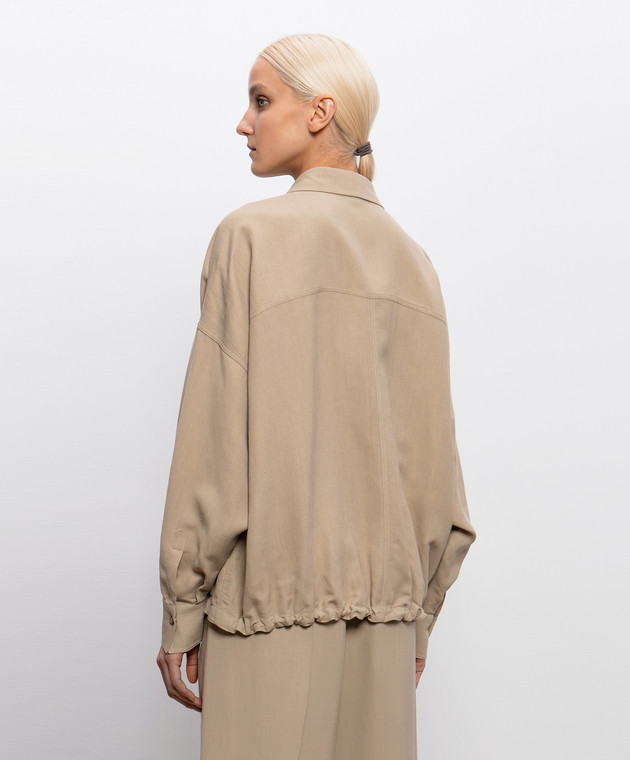 Brunello Cucinelli Бежева куртка з льоном MH126NE416 зображення 4