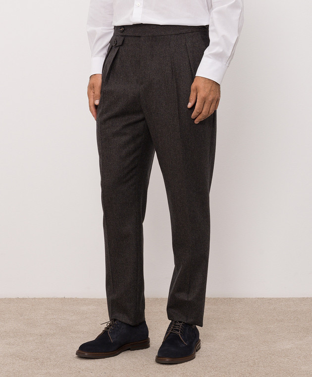 Brunello Cucinelli Коричневі штани з вовни M038PM5030 зображення 3