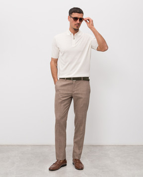 Stefano Ricci Коричневые брюки из шерсти, шелка и льна M1T610002BWKL07U