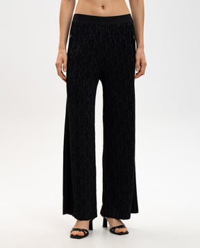 Palm Angels s Чорні штани з візерунком монограми PWHG027R24KNI001