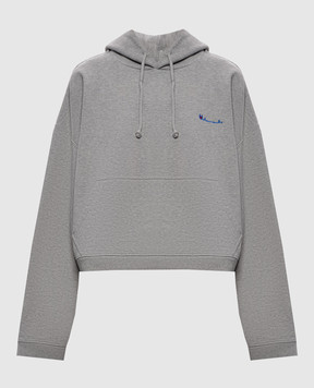 Vetements Сіре двостороннє худі з вишивкою логотипа MH27HD223G