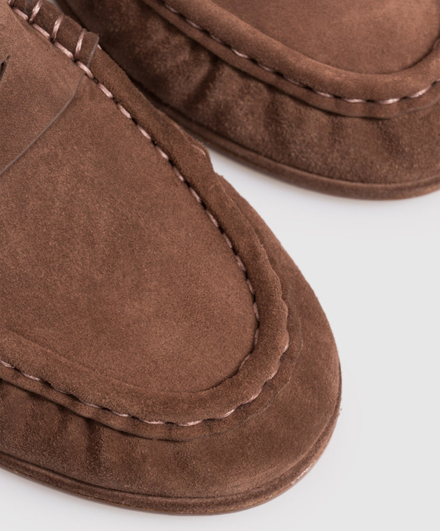Stuart Weitzman Коричневые замшевые лоферы SPENCER SO352 изображение 5