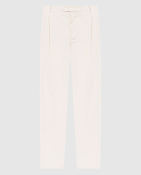 Brunello Cucinelli Брюки цвета айвори с патчем M289L3030F