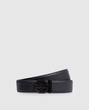 Stefano Ricci Синий кожаный ремень с логотипом N382VDC554U