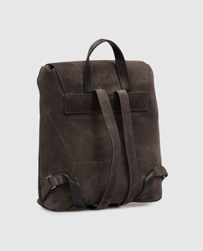Brunello Cucinelli Коричневый замшевый рюкзак с тиснением логотипа MBDLB2826P