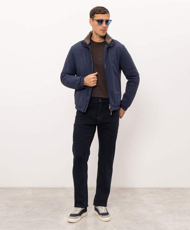 Doriani Cashmere Синяя куртка A428COLMST326T изображение 2