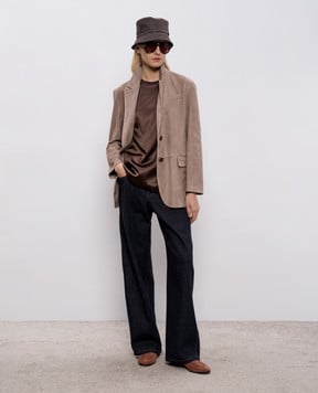 Brunello Cucinelli Бежевий замшевий жакет MPCAI7366