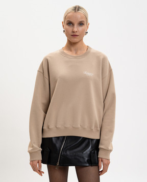 Givenchy Бежевый свитшот с принтом Stamp BWJ04UP7A7