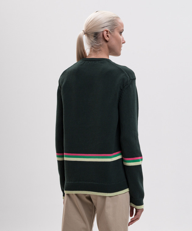 JW Anderson Зеленый свитер из хлопка KW1622YN0515 изображение 4