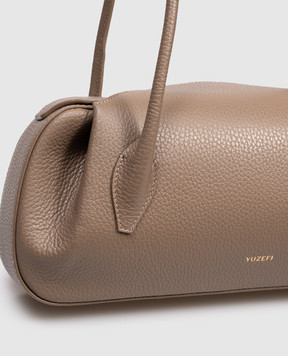 YUZEFI Бежевая кожаная сумка OYSTER OYSTERSHOULDERBAG