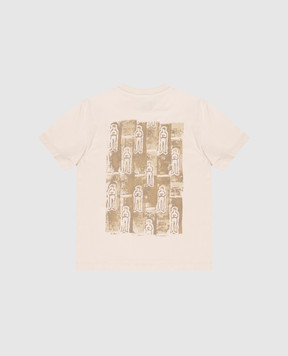 C.P. Company Детская бежевая футболка в принт C7M00LLAA1748