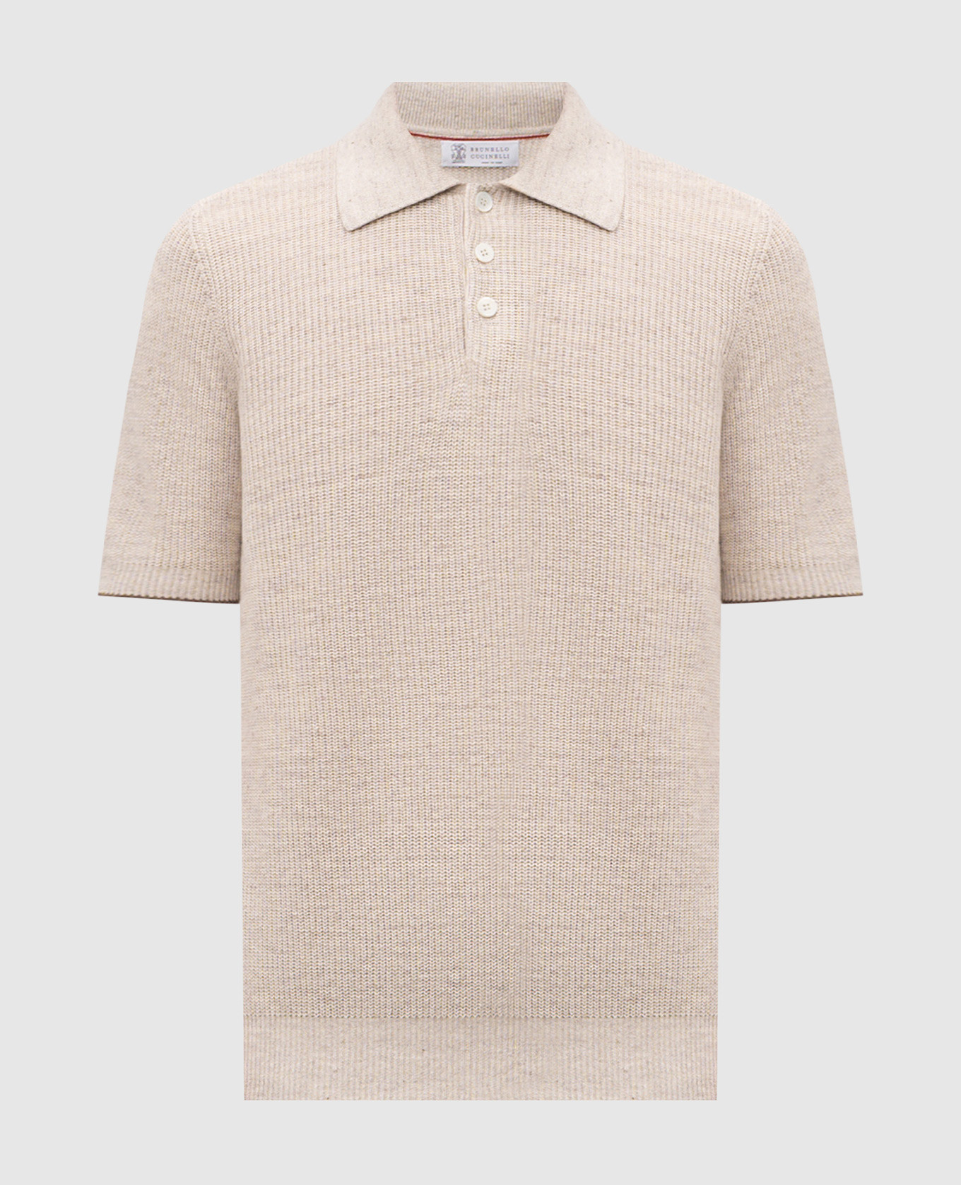 Поло бежевого цвета с леном