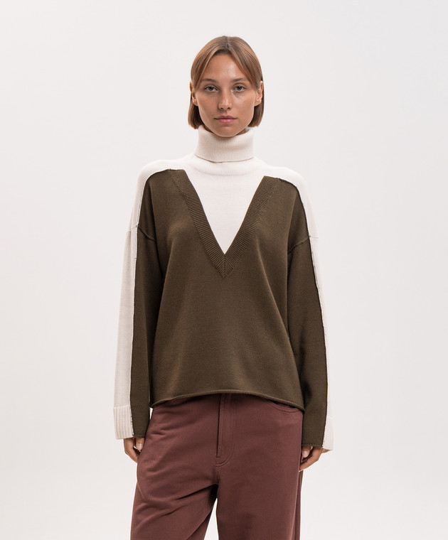 Maison Margiela MM6 Свитер из шерсти с эффектом изнанки S52HA0306M13280 изображение 3