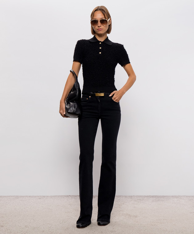 Balmain Черное твидовое поло PO0000000003 изображение 2
