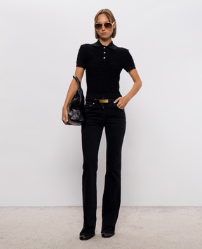 Balmain Черное твидовое поло PO0000000003