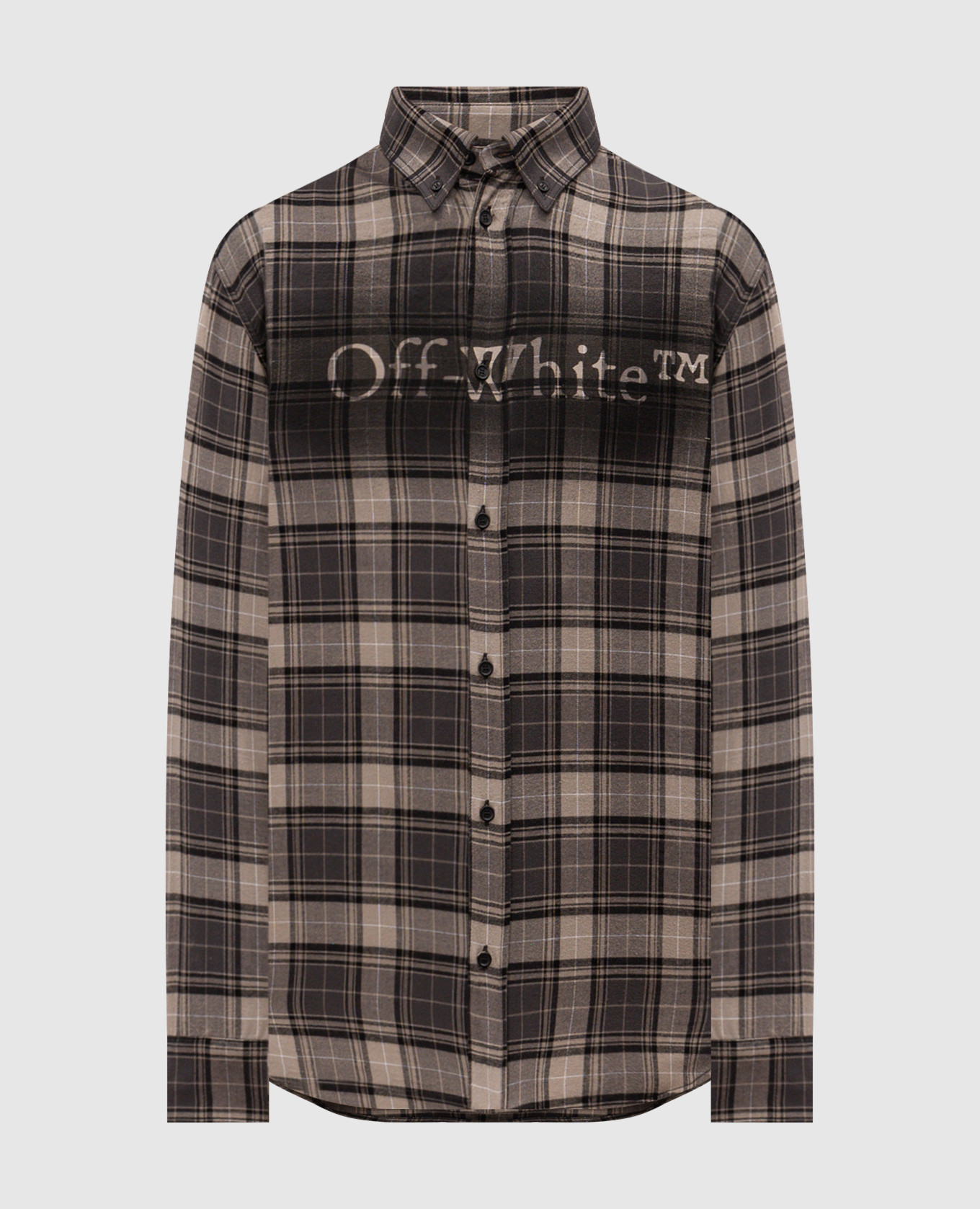 

Серая рубашка в клетку с логотипом, Серый, Рубашки