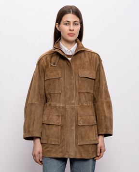 Brunello Cucinelli Коричневая замшевая куртка MPCAI7853
