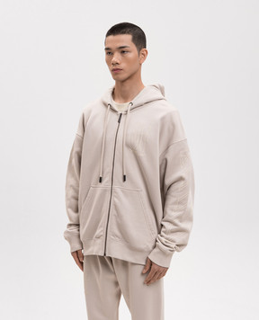 Off-White Бежева спортивна куртка Double Arrow 44MBE015S26F002