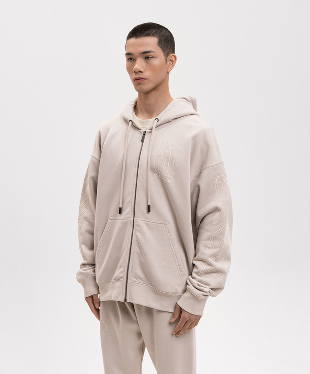 Off-White Бежева спортивна куртка Double Arrow 44MBE015S26F002 зображення 3