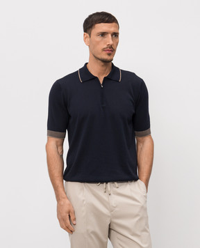 Peserico Синее поло с окантовкой R59478F149173N