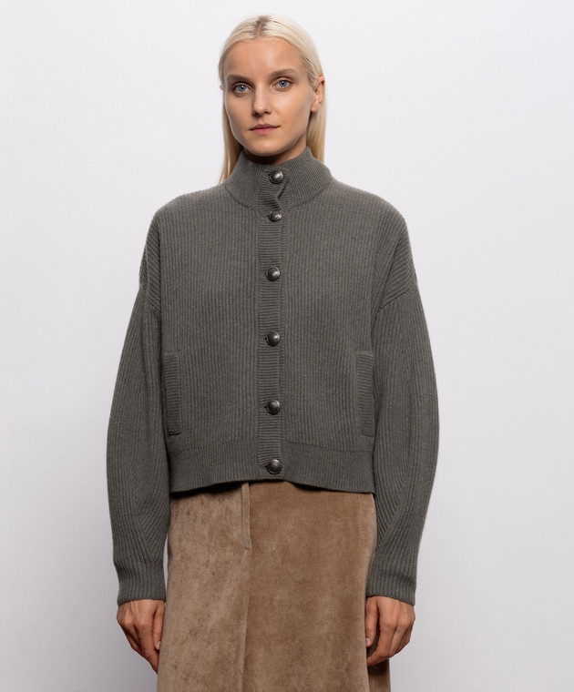 Brunello Cucinelli Зеленый кардиган из кашемира M12750806 изображение 3