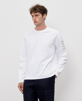 Thom Browne Белый джемпер с брендовыми полосками MJS245A07323