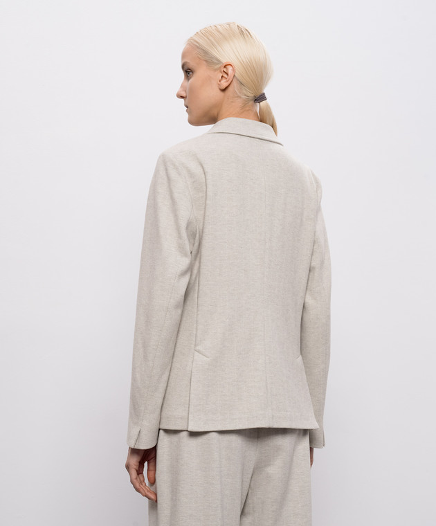 MooRER Серый двубортный жакет ALERIAPAR изображение 4
