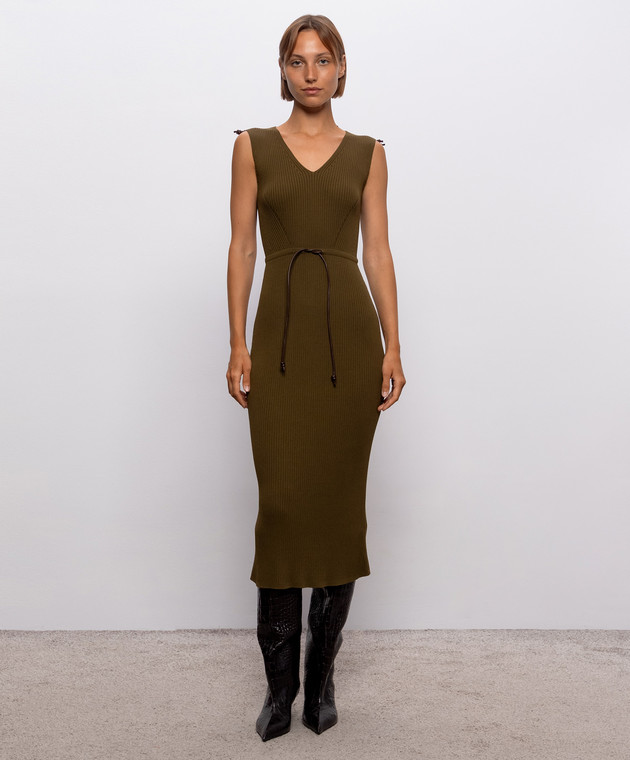 Max Mara Сукня FADO кольору хакі в рубчик MXMFADO зображення 3