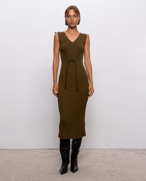 Max Mara Сукня FADO кольору хакі в рубчик MXMFADO